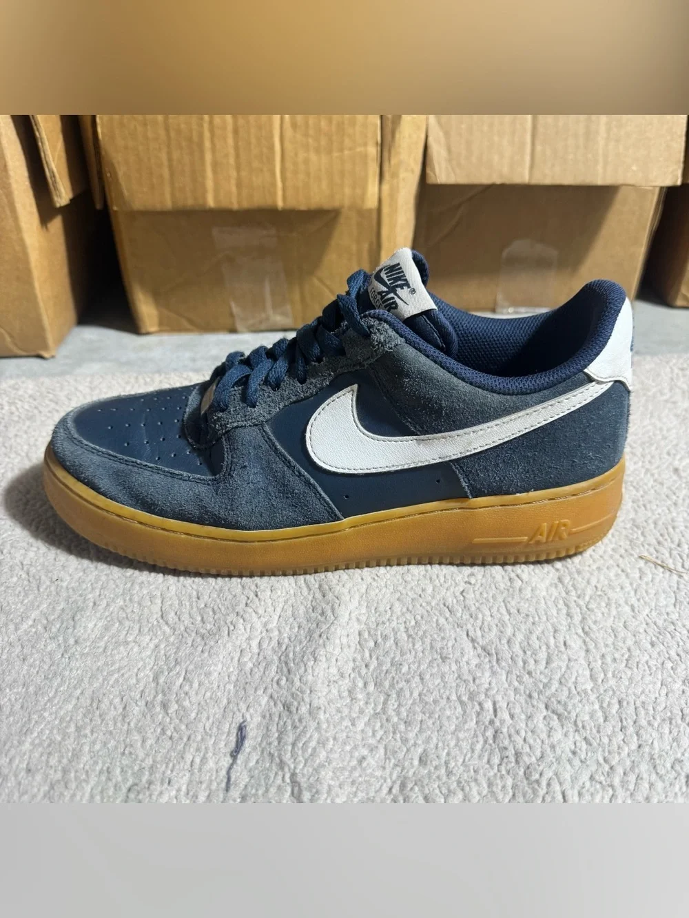 Nike Air Force 1 Shoes Mens 9.5 07 LV8 Armory Navy Summit White Lace Up Sneakers